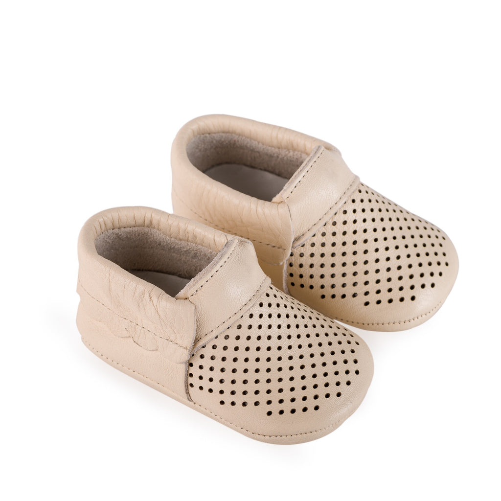 DEHHA Deri Lastikli Bej İlk Adım Bebek Patik