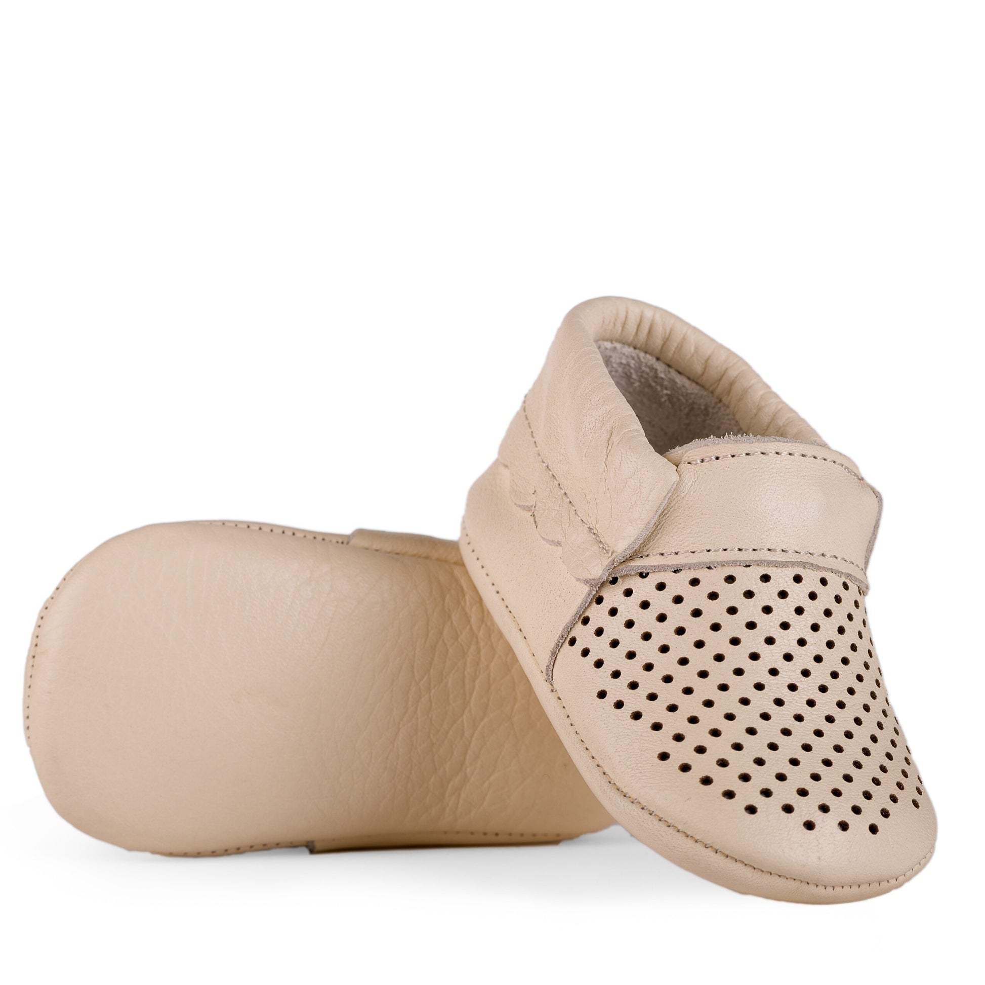 DEHHA Deri Lastikli Bej İlk Adım Bebek Patik