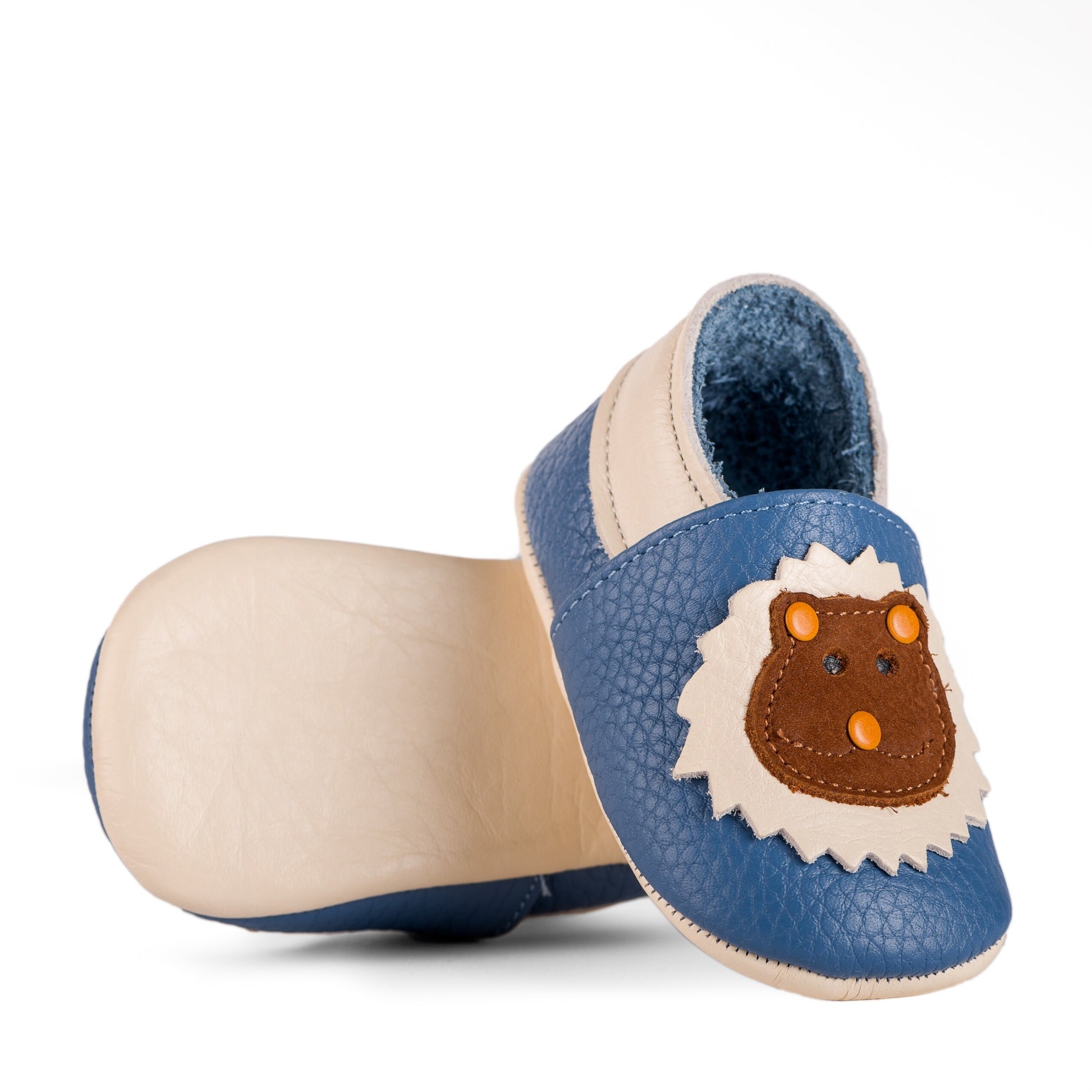 LEO Mavi Deri İlk Adım Bebek Ayakkabı