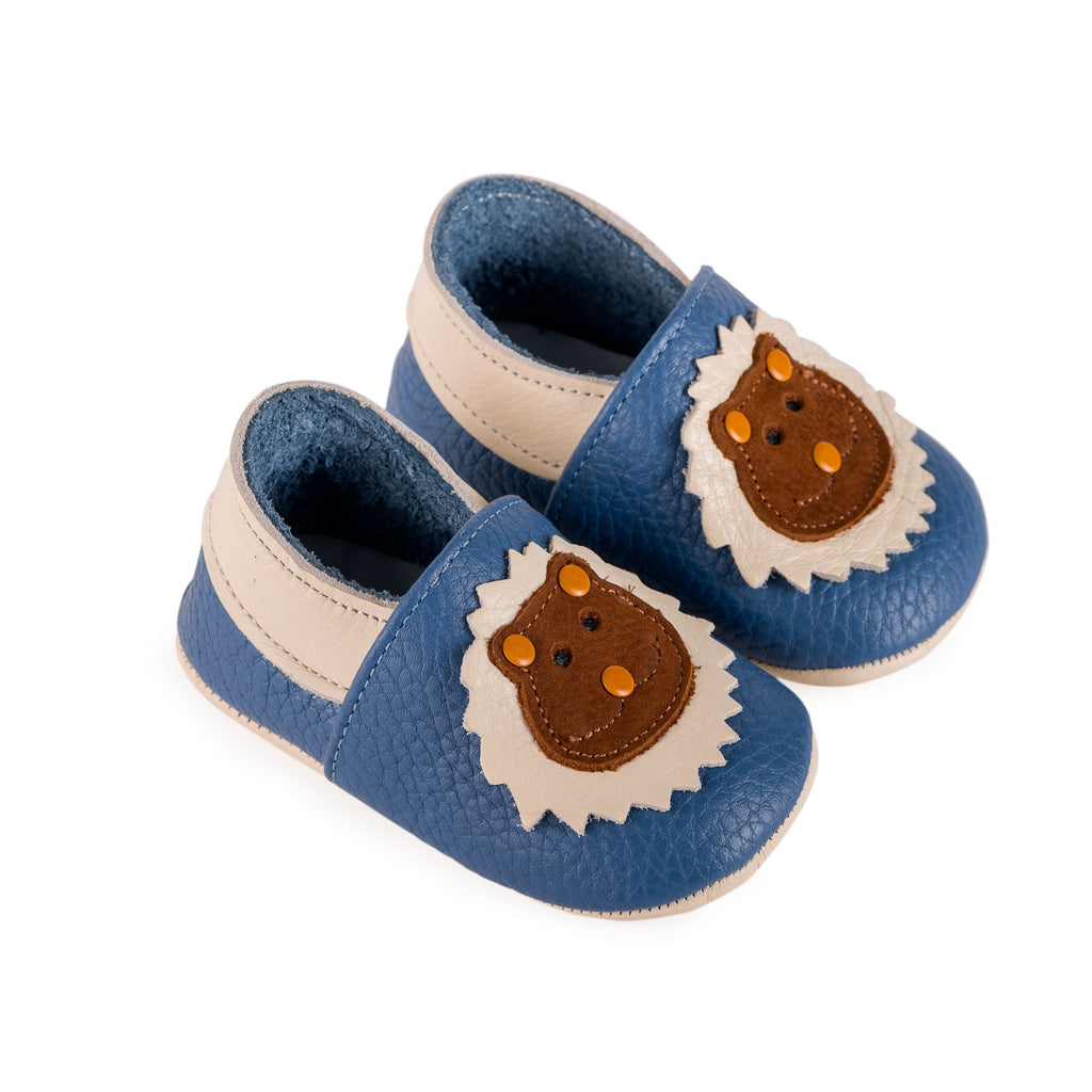LEO Mavi Deri İlk Adım Bebek Ayakkabı