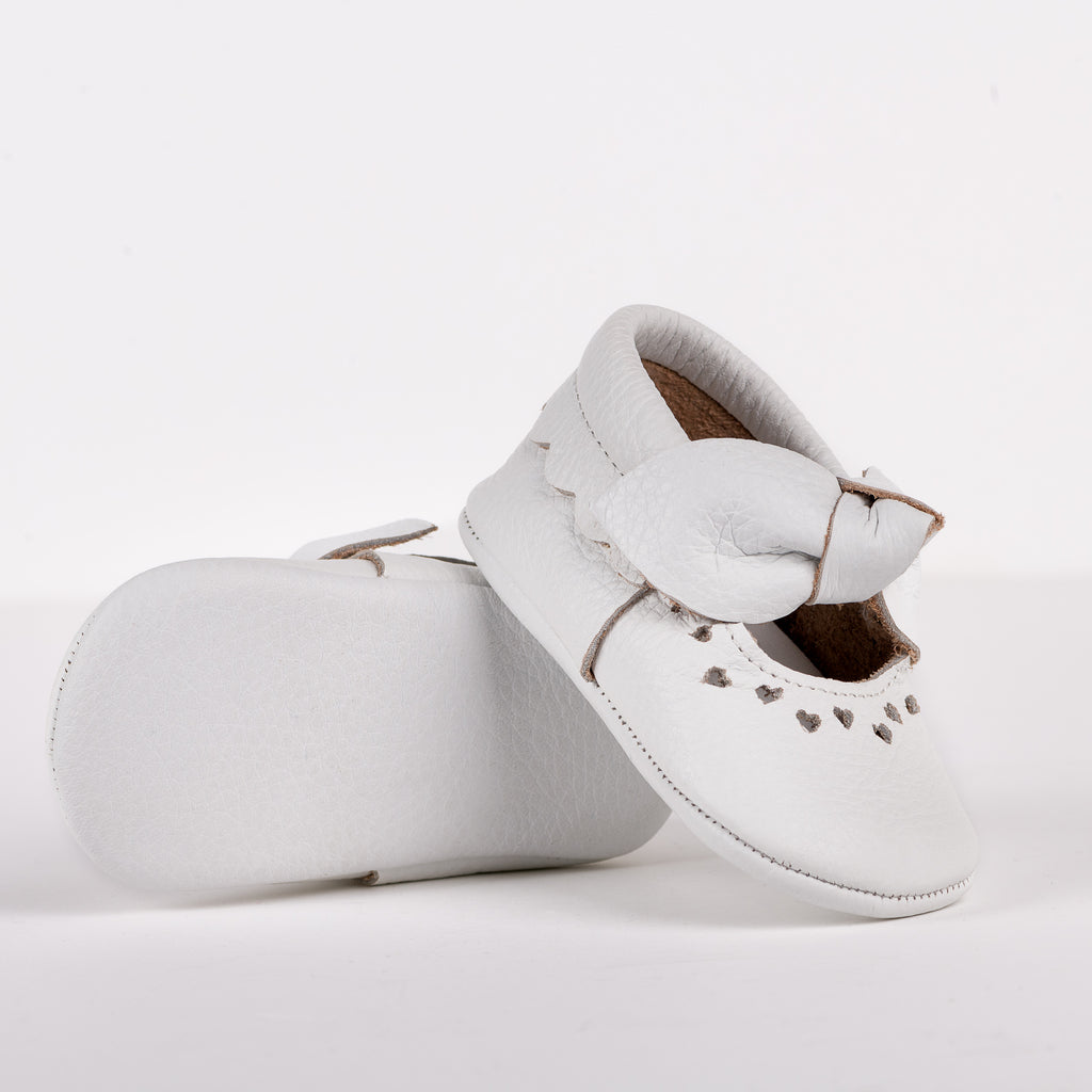 CAPELLA Deri Beyaz İlk Adım Bebek Patik