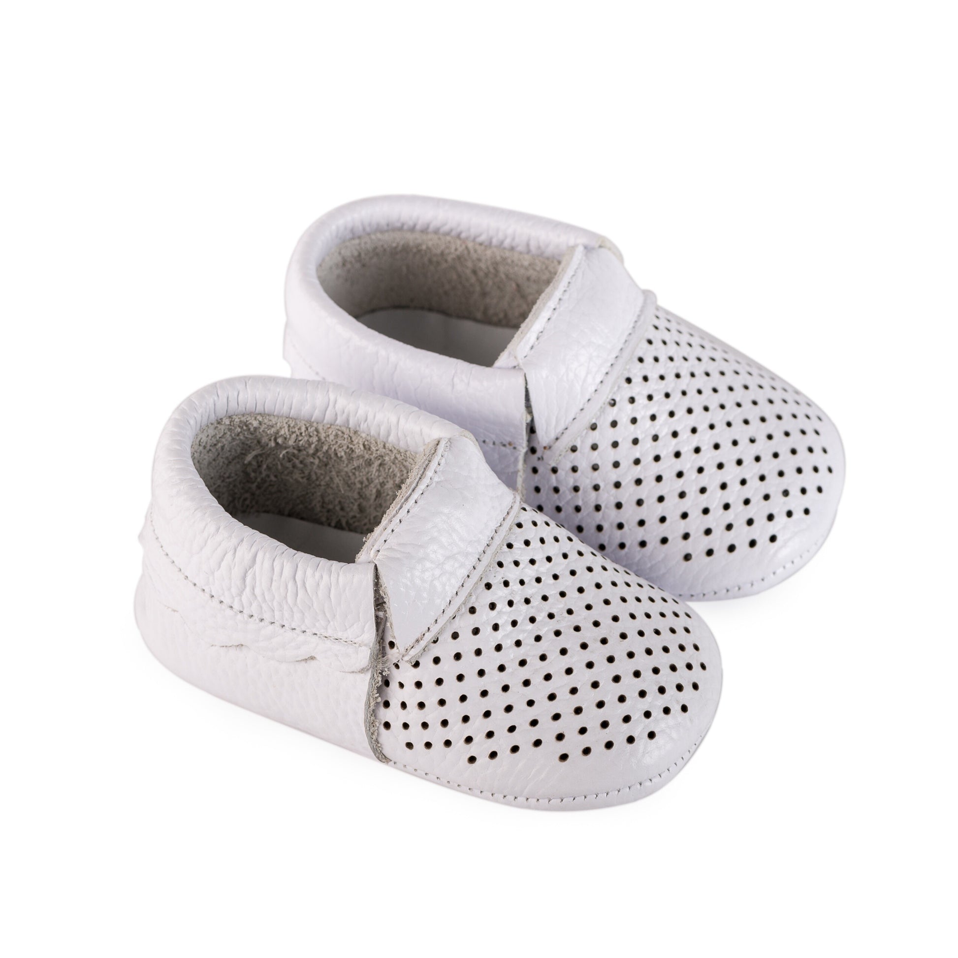 DEHHA Deri Lastikli Beyaz İlk Adım Bebek Patik