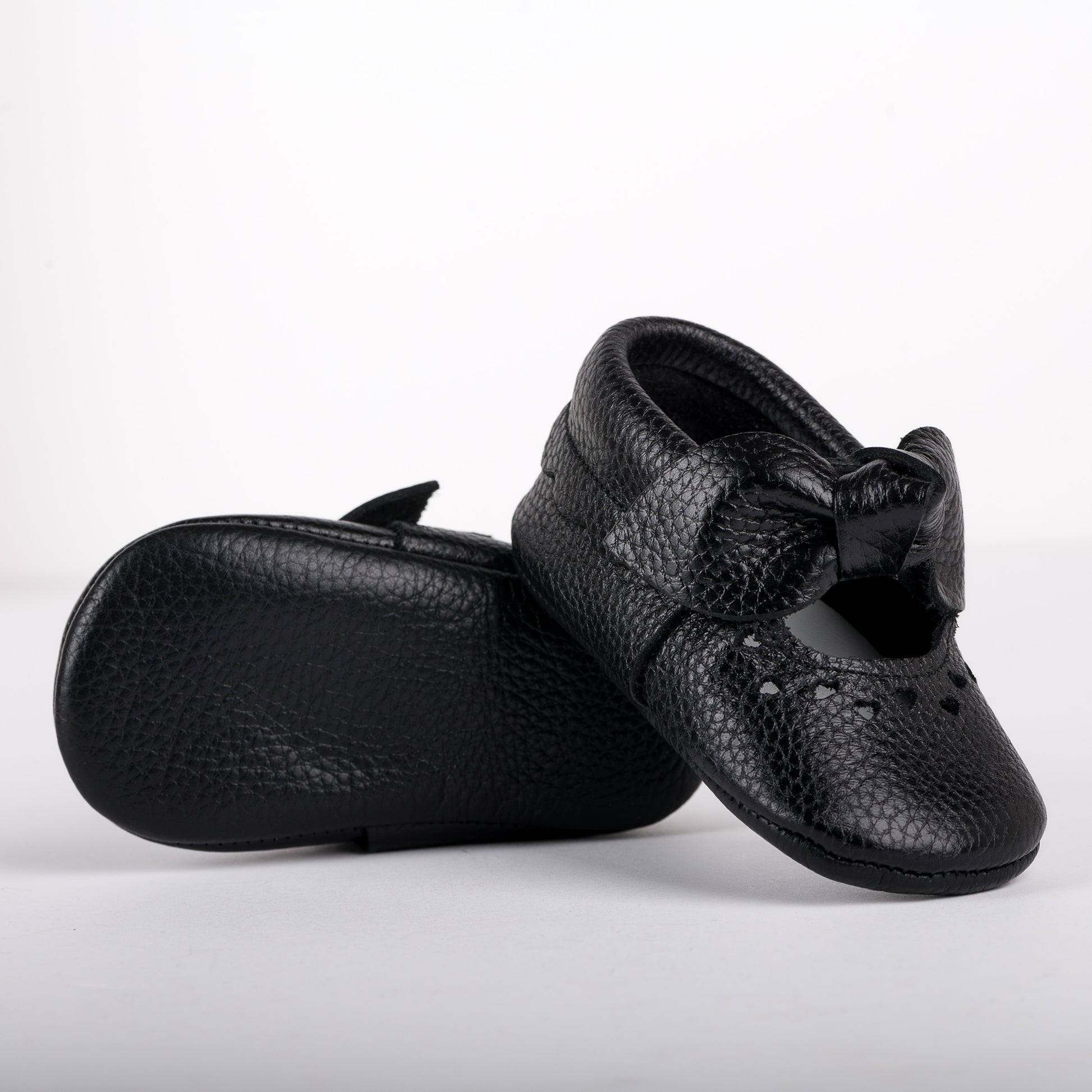 CAPELLA Deri Siyah İlk Adım Bebek Patik